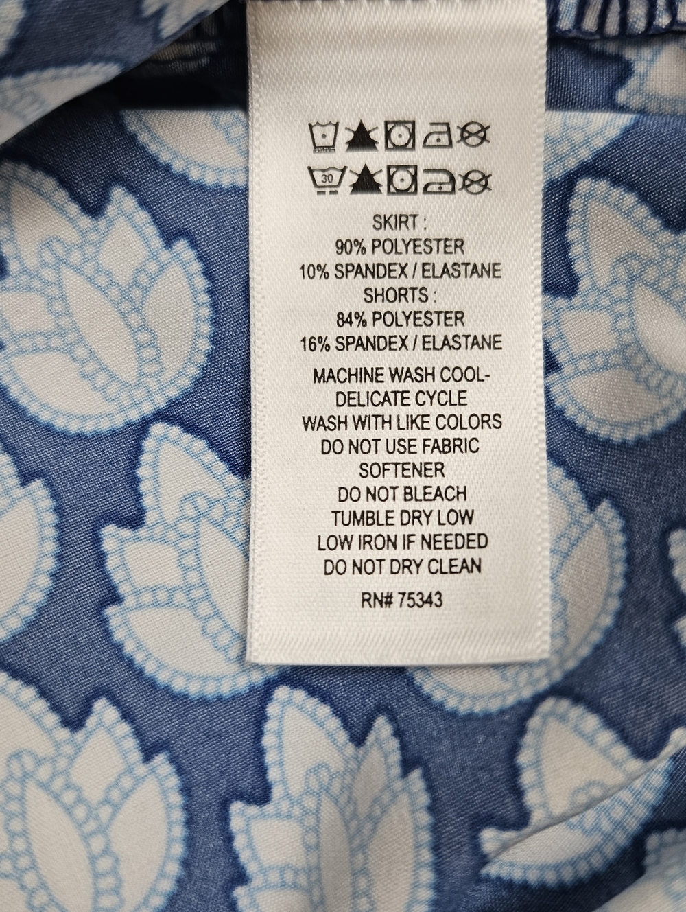 Sigrid Olsen Skort Tennis Golf Womens XL Blue White Pockets Stretch Coastal - Picture 10 of 11